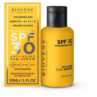Biovène HYALURONIC Anti-Aging SPF 30 Moisturizing Sun Serum High Protection, Organic Coconut