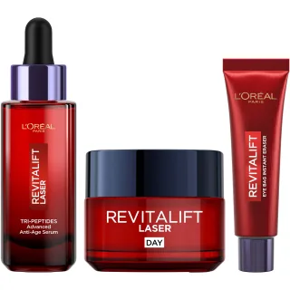 L'Oréal Paris Revitalift Laser Tri-Peptides Serum Laser Day Cream & Laser Eye Bag Instant Eraser