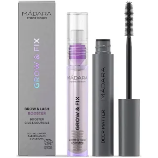 Mádara Bundle Grow & Fix Brow & Lash Booster & DEEP MATTER Bold Volume Mascara