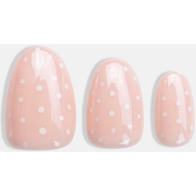 Duff Beauty Instant Pro Press-On Manicure Glazed Polka Short Almond