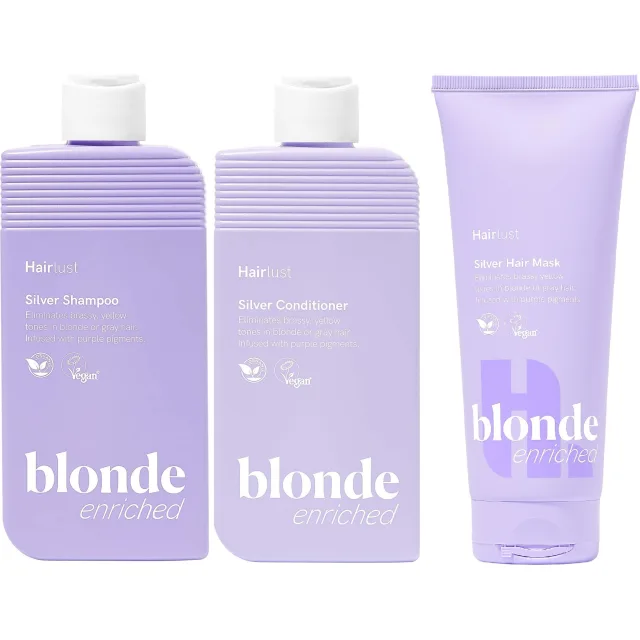 Hairlust Enriched Blonde Bundle Silver Shampoo & Conditioner & Hair Mask