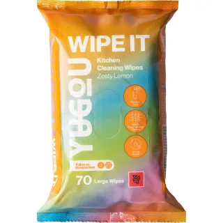 Yugou WIPE IT Kitchen Cleaning Wipes Zesty Lemon