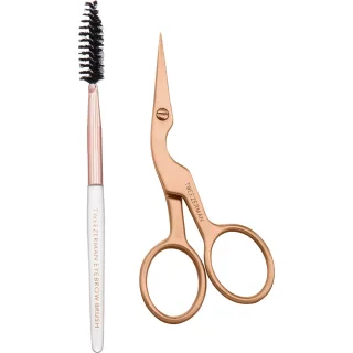 Tweezerman Retail Rose Gold Brow Shaping Scissors & Brush