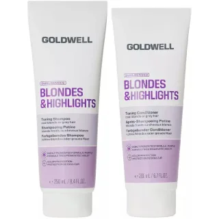 Goldwell Dualsenses Blondes & Highlights Bundle Toning Shampoo & Conditioner