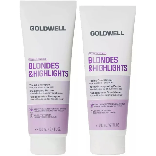 Goldwell Dualsenses Blondes & Highlights Bundle Toning Shampoo & Conditioner
