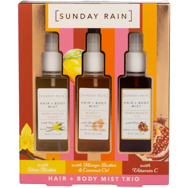 Sunday Rain Hair + Body Mist Trio