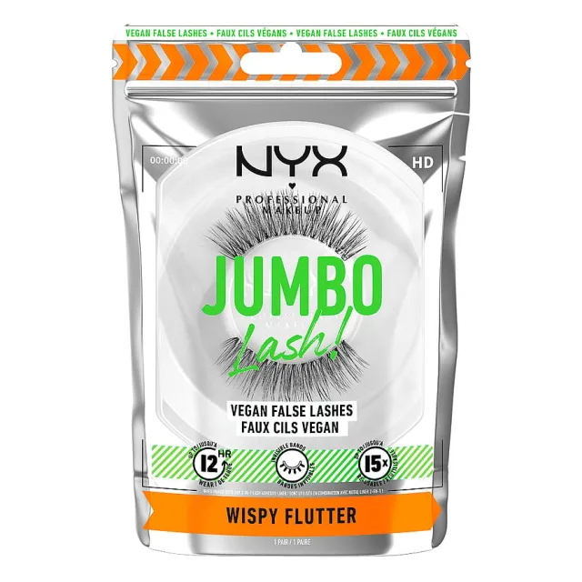 NYX Professional Makeup Jumbo Lash! Vegan False Lashes Fringe Glam Wispy Flutter
