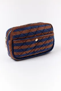 Fan Palm Beauty Bag Medium Blues & Stripe Medium