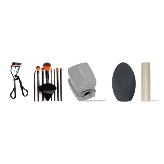 LH cosmetics Complete Makeup Application & Setting Kit Eyelash Curler, Tool Box, Sharpener, Sponge & Setting Spray
