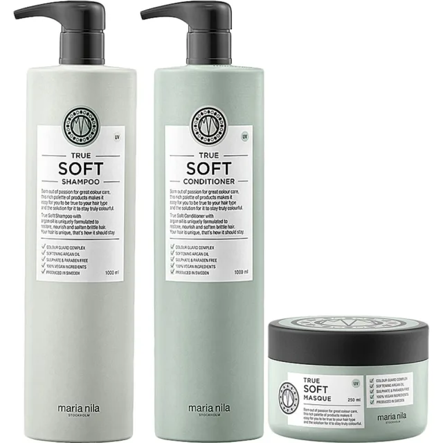 maria nila True Soft Trio Shampoo Conditioner Masque 250ml · 1000 ml