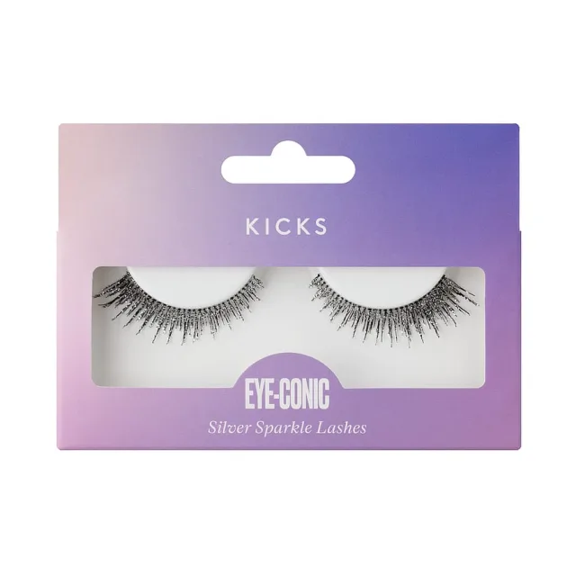 Kicks Beauty Eye-Conic - Silver Sparkle Lashes Silver