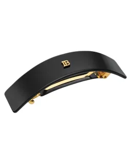 Balmain Paris Hair Couture Cellulose Acetate Barrette Pour Cheveux Large Large Black