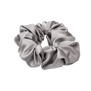 Lenoites Mulberry Silk Scrunchie Grey