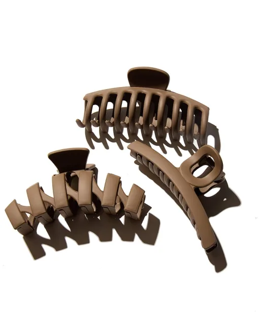 Hairlust Medium Bold Claw Hair Clips Coffee