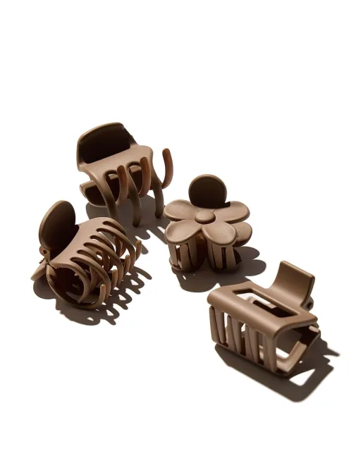 Hairlust Small Claw Hair Clips Coffee