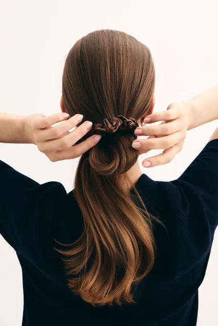 ByBarb Silk Scrunchie Brown