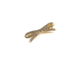Pipol's Bazaar Glitter Snap Bow Thin Gold