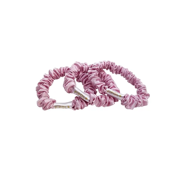 Pipol's Bazaar Satin Love Scrunchies 3-pack Pink