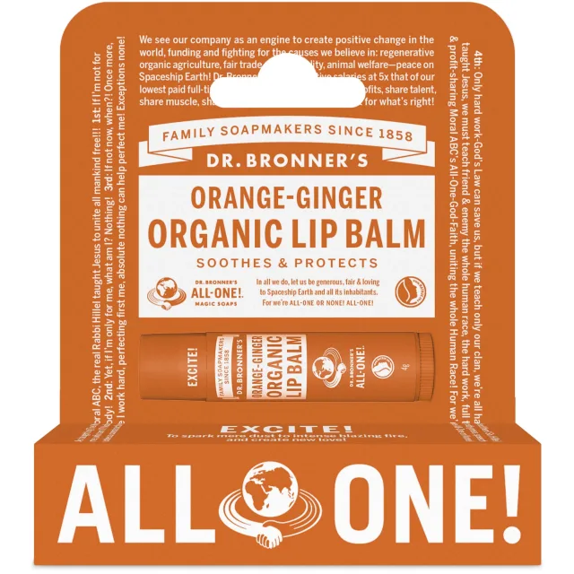 Dr. Bronner's Orange-Ginger Organic Lip Balm