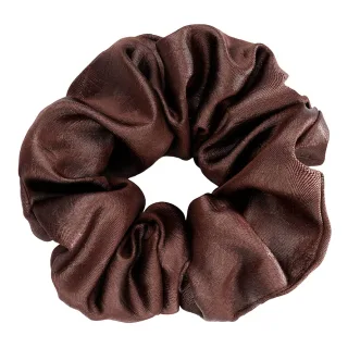 Kicks Beauty Faux Leather Scrunchie Brown Brown