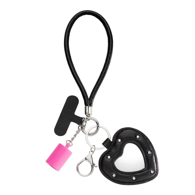 Kicks Beauty Phone Bag Charm With Mirror & Gloss Hanger Black