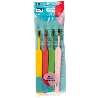 TePe Colour Compact Extra Soft Tandborste 4-pack