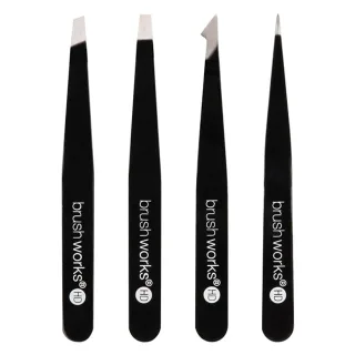 Brushworks HD Combination Tweezer Set Black