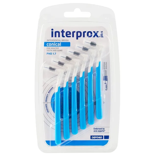 interprox Vinkel Plus Conical Mellanrumsborste Blå