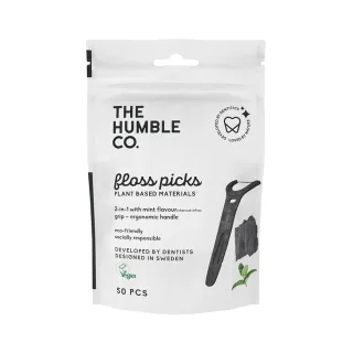 The Humble Co. Floss Picks Grip Handle Tandtrådsbyglar Charcoal