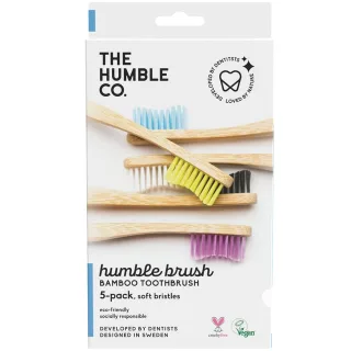 The Humble Co. Bambutandborstar Mjuk 5-pack - Blandade färger