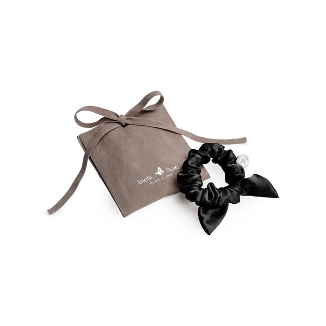 Amelie Soie Silk Bow Black