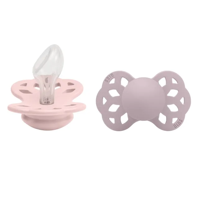 BIBS Infinity Silicone Anatomical Size 2 Vanilla Glow/Blush Glow 2-pack