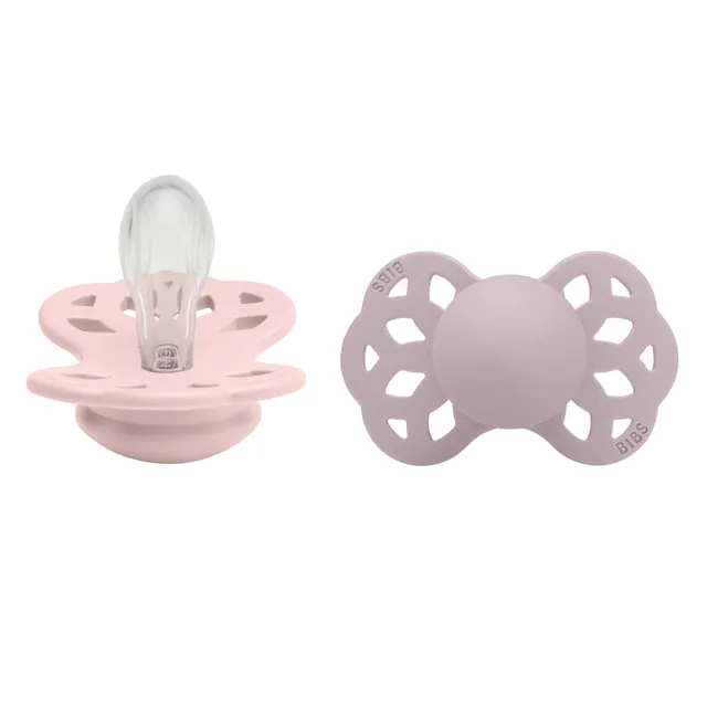 BIBS Infinity Silicone Symmetrical Size 2 Vanilla Glow/Blush Glow 2-pack