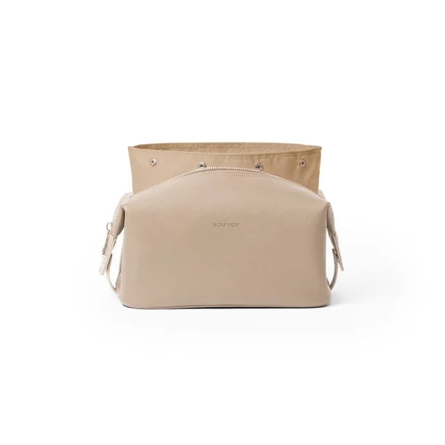 Bon Bags Weekend Toiletry Bag Medium Beige/Beige