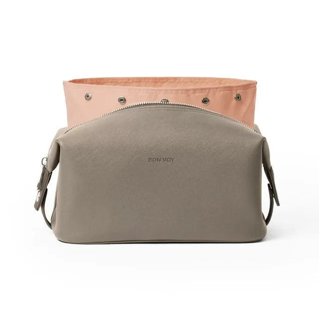 Bon Bags Getaway Toiletry Bag Large Taupe/Rosa