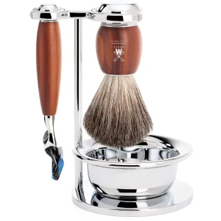 Mühle Vivo Shaving Set Plum Wood Pure Badger Fusion