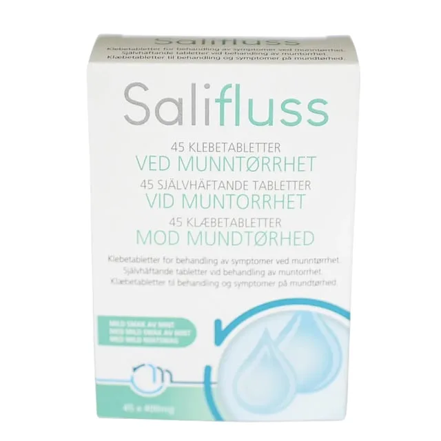 Salifluss Självhäftande Tabletter Vid Muntorrhet Mint