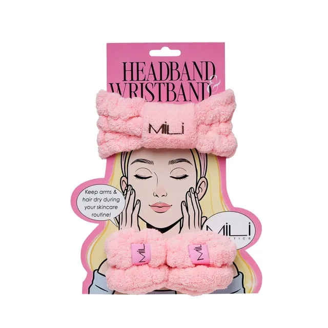 MILI Cosmetics Headband & Wrist Washband Deluxe Set