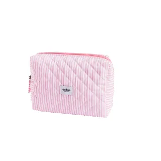 Cailap Sminkväska, rosa ränder, stor