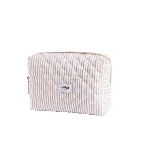Cailap Sminkväska, beige ränder, stor