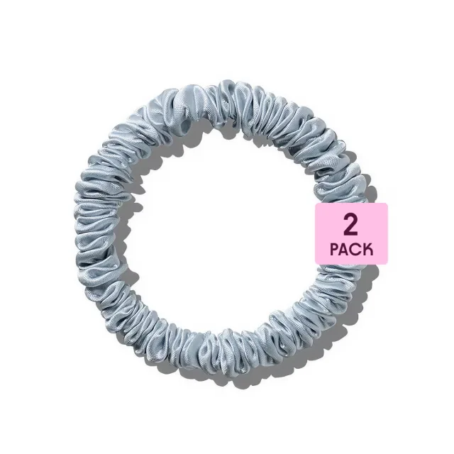 Poppie Scrunchie 100% Mulberry Silk Sky 2-pack