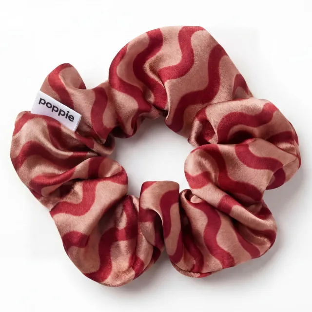 Poppie Scrunchie 100% Mulberry Silk Burgundy
