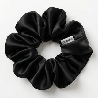 Poppie Scrunchie 100% Mulberry Silk Black