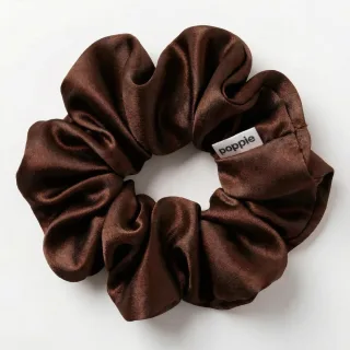 Poppie Scrunchie 100% Mulberry Silk Coffee