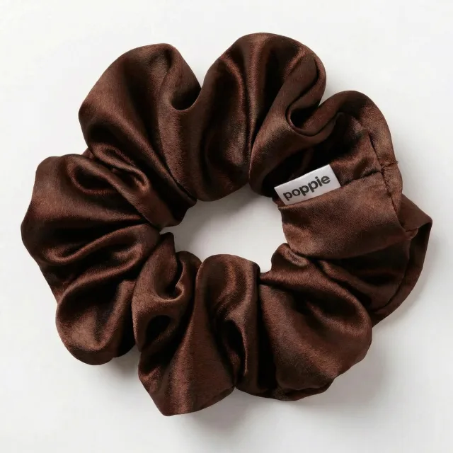 Poppie Scrunchie 100% Mulberry Silk Coffee