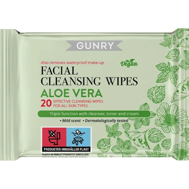 Gunry Facial Cleansing Wipes Aloe Vera
