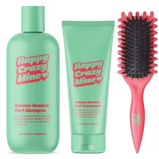 Happy Crazy Mine Bounce Bounce Curl Shampoo + Treatment + Curly Brush