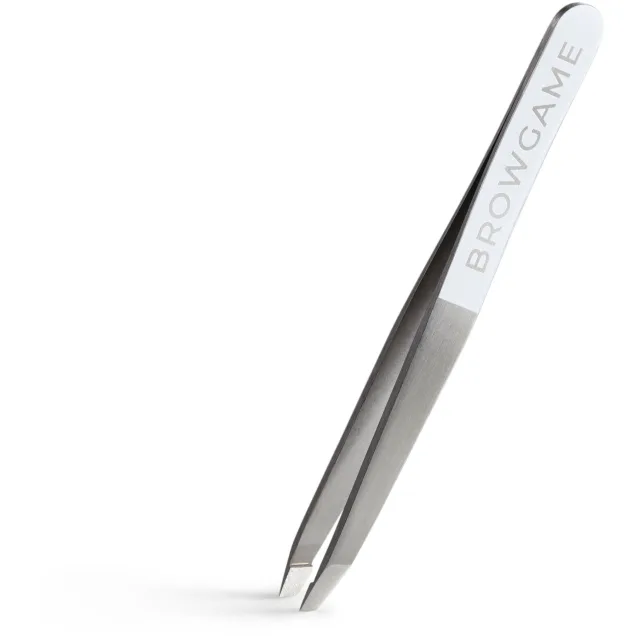 Browgame Cosmetics Slanted Tweezer White