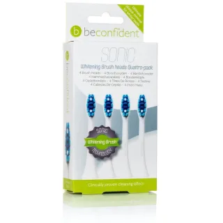 Beconfident Whitening Sonic 4-pack tootbrush heads white