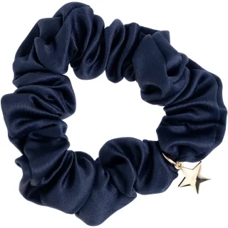 Dark Satin Scrunchie Navy Blue
